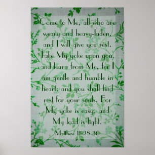 bibelverse om fredMatthew 11:28 - 30 Poster