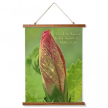 Bibelverse Photo, Hibiscus Flower med Vatten Drop