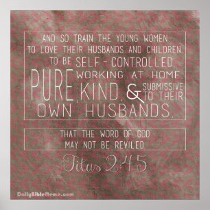 Bibelverse Poster - Titus 2:4-5