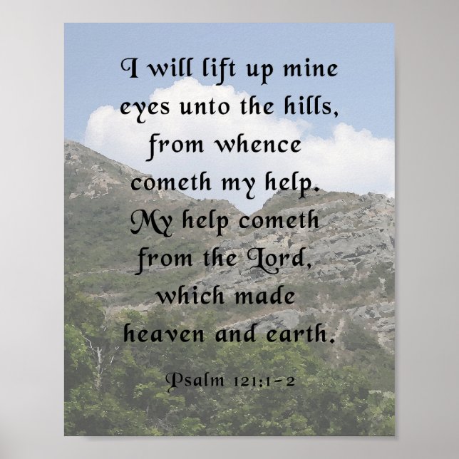 Bibelverse, Psalm 121:1-2 Poster (Framsidan)