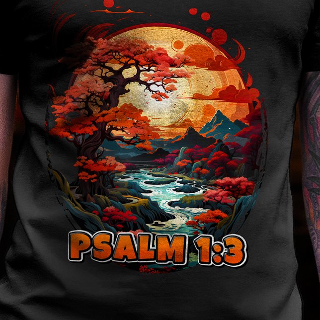 Bibelverse Psalm 1:3 T Shirt (Psalm 1:3)