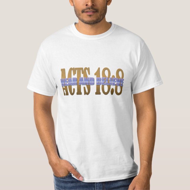 Bibelverse - Rättsakter 18;8 Tee Shirt (Framsida)