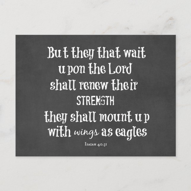 Bibelverse: Vingar som Eagles Vykort (Framsida)