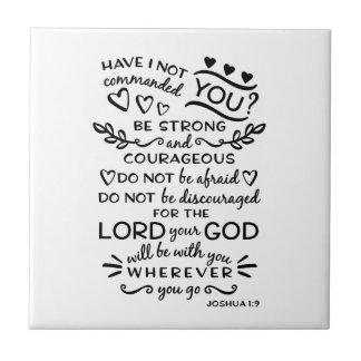 BibelVerseJoshua 1:9 Kakelplatta