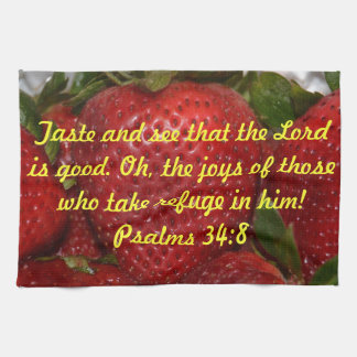 BibelVersekökshandduk - Psalms34:8 Kökshandduk