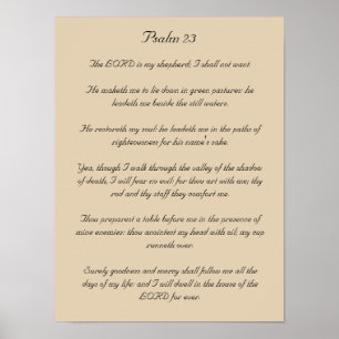 BibelVersekonstverk, Psalm 23 Poster