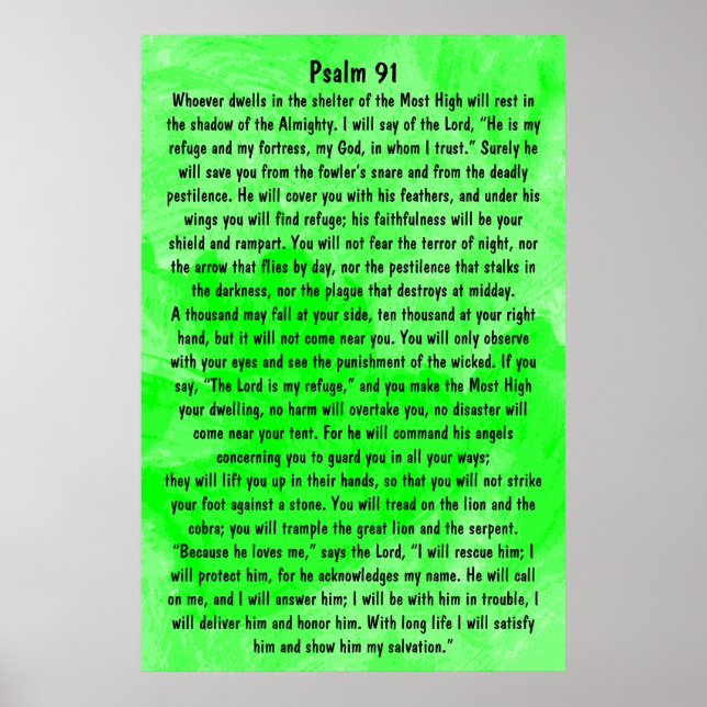 bibelversell Psalm 91 Poster (Framsidan)