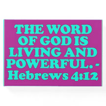 Bibelversen från hebreiska 4:12.