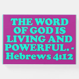 Bibelversen från hebreiska 4:12. gästböcker