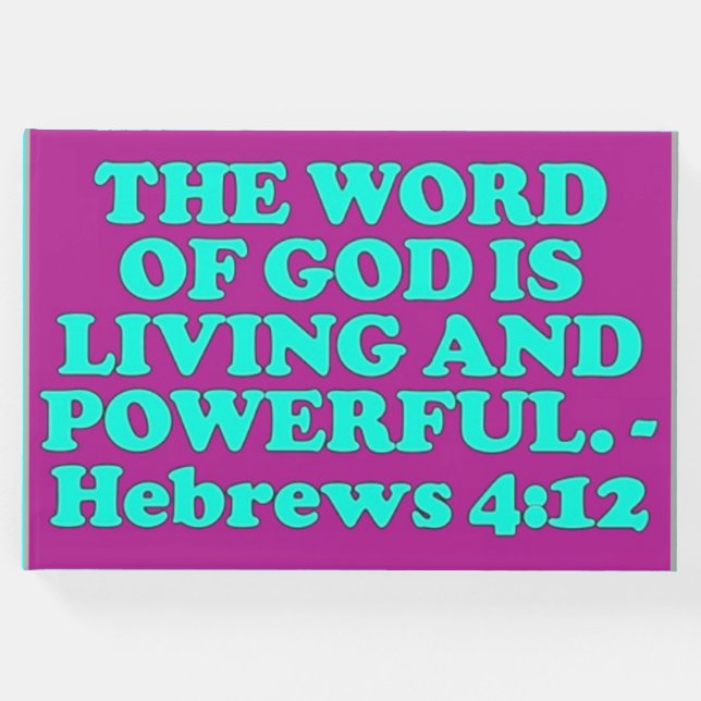 Bibelversen från hebreiska 4:12. gästböcker (Framsida)