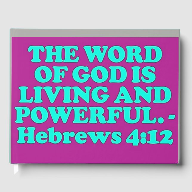 Bibelversen från hebreiska 4:12. gästböcker (Framsida)