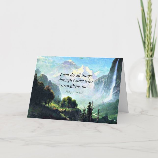 Bibelversen, Phil 4:13, jag kan göra allt sak. Kort (Framsida)