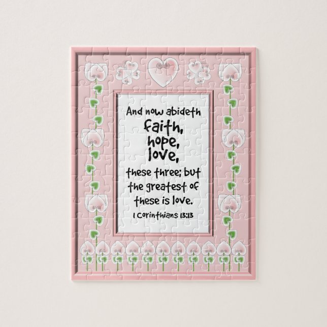 BibelVersepussel - hjärtafjärilsblommor Pussel (Vertikal)