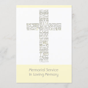 Bibelverser från John 14 Memorial Service 12 Inbjudningar