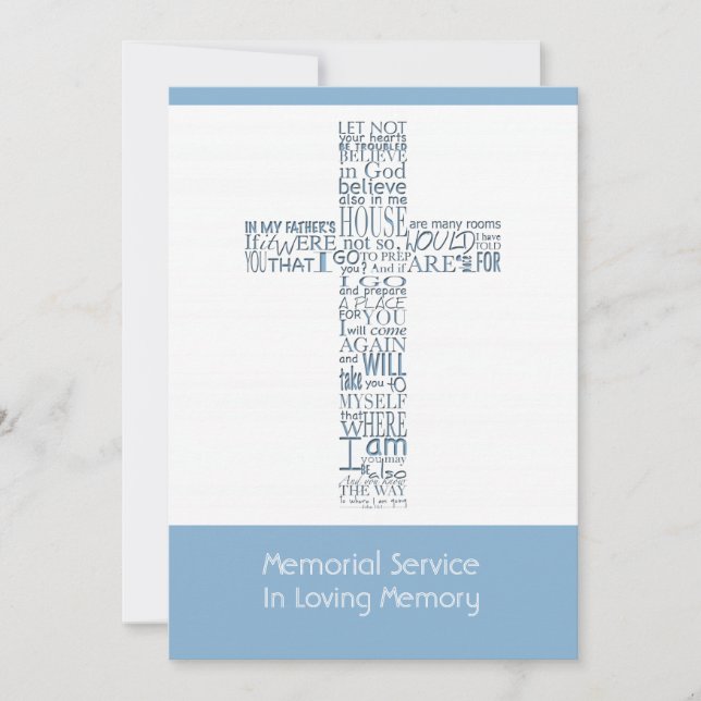 Bibelverser från John 14 Memorial Service 9 Inbjudningar (Framsida)
