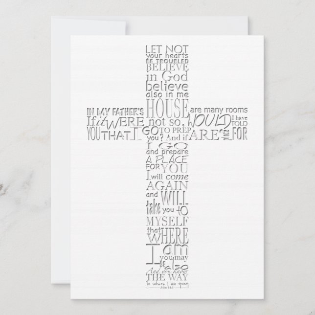 Bibelverser från John 14 Memorial Service Inbjudningar (Framsida)