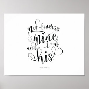 BibelVersesång av den Solomon 2:16 i calligraphy Poster