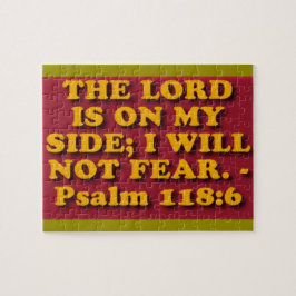 Bibelverst från Psalm 118:6. Pussel