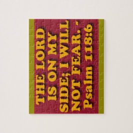 Bibelverst från Psalm 118:6. Pussel