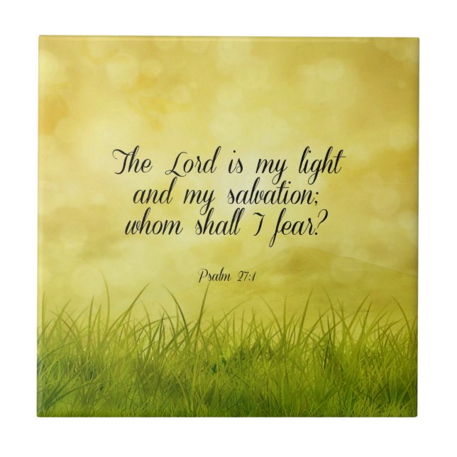 Bibelverst, psalm 27:1 kakelplatta (Framsidan)