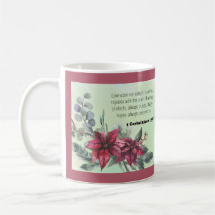 Bibelverterad blommigt kaffemugg