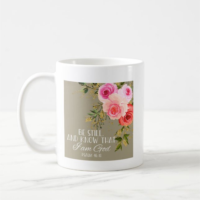 Bibelverterad blommigt kaffemugg (Vänster)