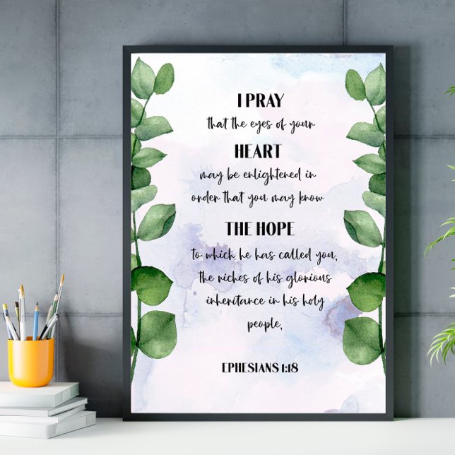 Bibelverterad eucalyptus-skript poster (Skapare uppladdad)