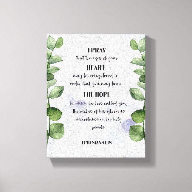 Bibelverterad eucalyptus-skript poster canvastryck (Framsida)