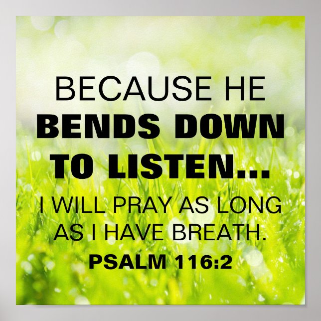 Bibelverterad psalm 116:2 poster (Framsidan)