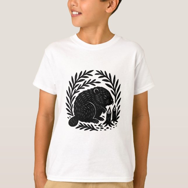 Biber/Beaver T Shirt (Framsida)
