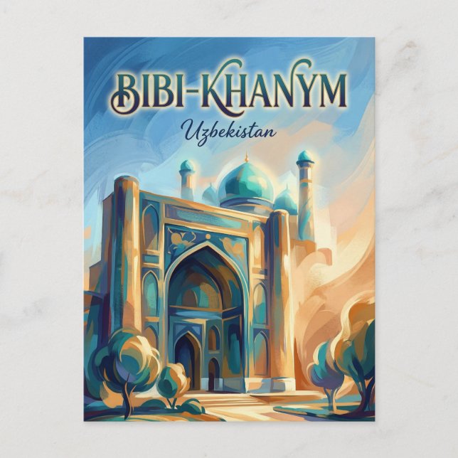 Bibi-Khanym-moskén Uzbekistan Vykort (Framsida)