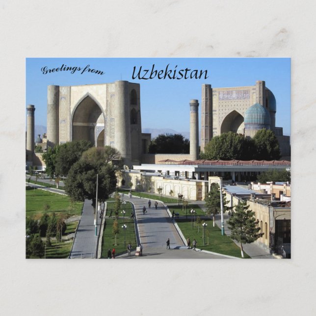 Bibi Khanym Mosque i Samarkand Uzbekistan Vykort (Framsida)