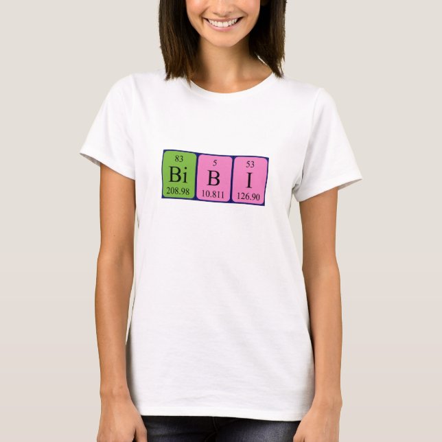 Bibi Periodisk skjorta bord namn Tee Shirt (Framsida)