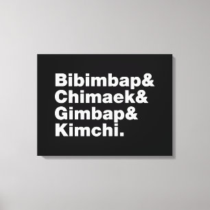 Bibimbap & Chimaek & Gimbap & Kimchi. Koreanska Ma Canvastryck