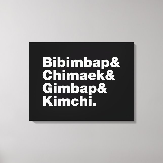 Bibimbap & Chimaek & Gimbap & Kimchi. Koreanska Ma Canvastryck (Framsida)