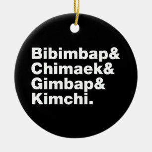 Bibimbap & Chimaek & Gimbap & Kimchi. Koreanska Ma Julgransprydnad Keramik