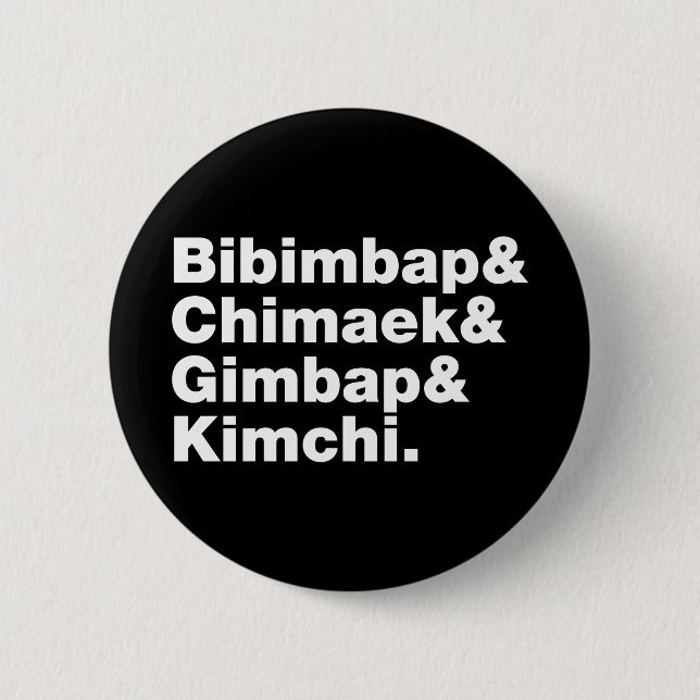 Bibimbap & Chimaek & Gimbap & Kimchi. Koreanska Ma Knapp (Framsida)