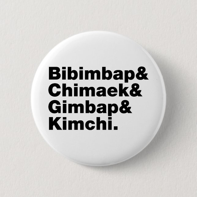 Bibimbap & Chimaek & Gimbap & Kimchi. Koreanska Ma Knapp (Framsida)