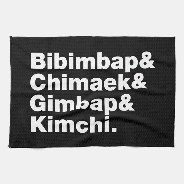 Bibimbap & Chimaek & Gimbap & Kimchi. Koreanska Ma Kökshandduk (Horisontell)