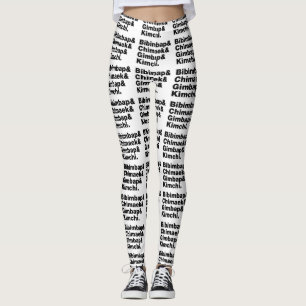 Bibimbap & Chimaek & Gimbap & Kimchi. Koreanska Ma Leggings