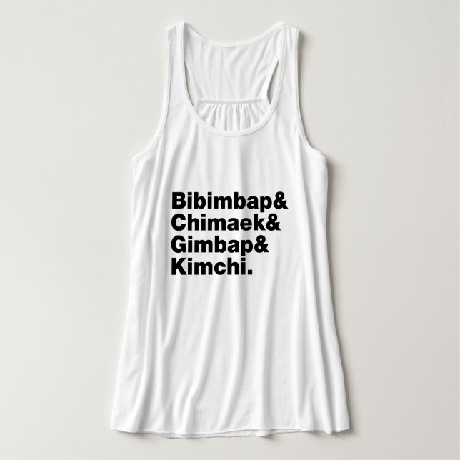 Bibimbap & Chimaek & Gimbap & Kimchi. Koreanska Ma Linne Med Racerback (Design framsida)