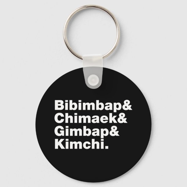 Bibimbap & Chimaek & Gimbap & Kimchi. Koreanska Ma Nyckelring (Framsida)