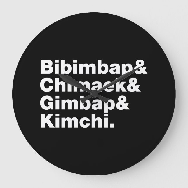 Bibimbap & Chimaek & Gimbap & Kimchi. Koreanska Ma Stor Klocka (Framsida)