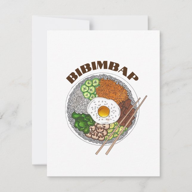 Bibimbap koreansk Food Cooking Cuisine Ris Egg Dis Anteckningskort (Framsida)