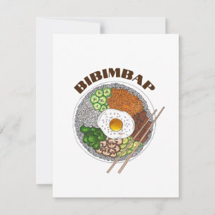 Bibimbap koreansk Food Cooking Cuisine Ris Egg Dis Anteckningskort