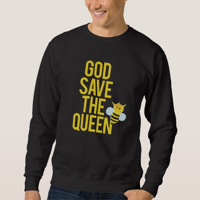 Bibiodeper Gift God Spara Drottningen Lång Ärmad Tröja (Framsida)