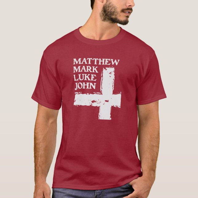 BIBLE - 4 GOSPELS - MATTHEW MARK LUKE JOHN - JESUS T SHIRT (Framsida)