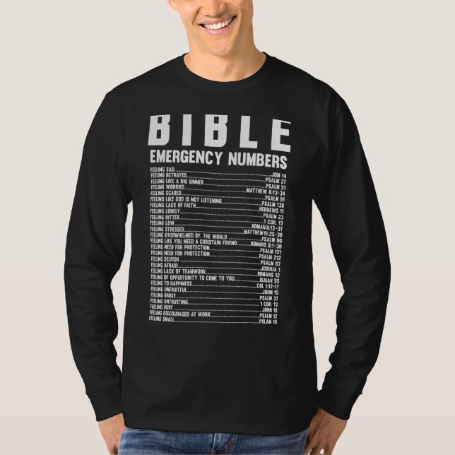 Bible Akut Hotline Numbers Coola Christian T Shirt (Framsida)