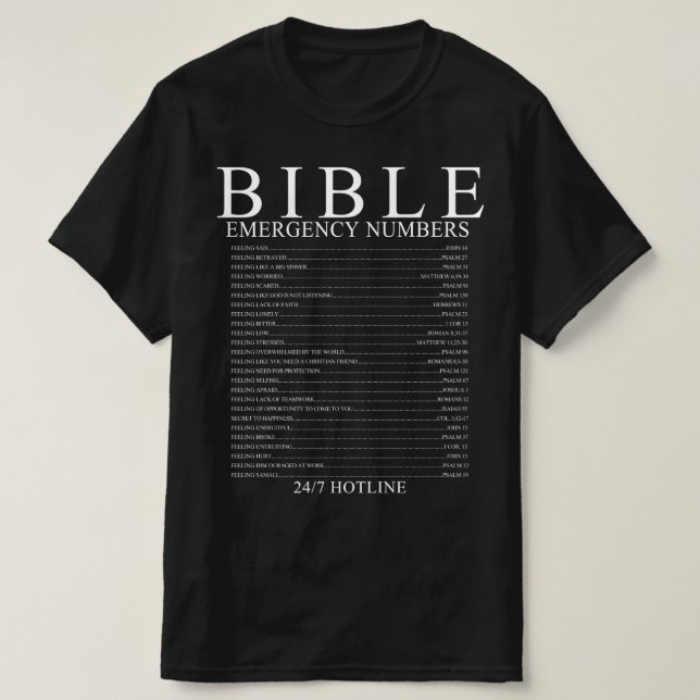 Bible Akut Hotline Numbers Shirt, Bible Verse T Shirt (Design framsida)