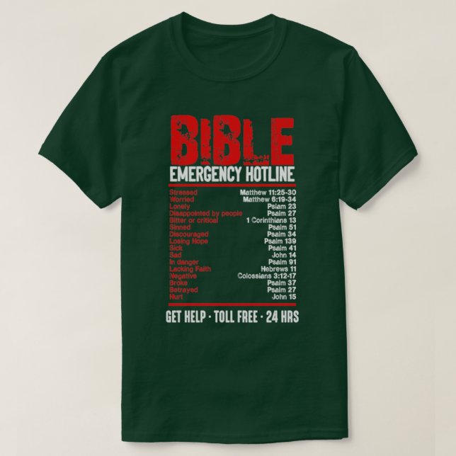 Bible Akut Numbers Funny Hotline Verses Chris T Shirt (Design framsida)